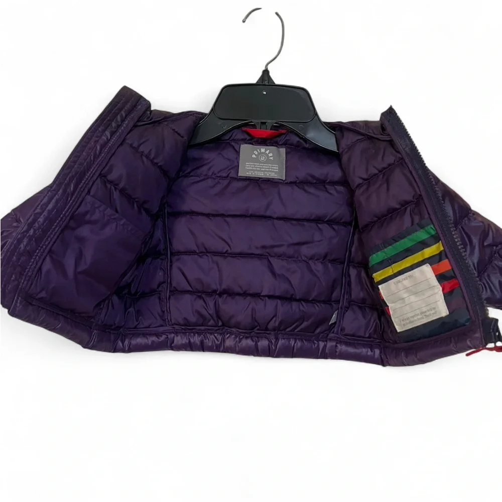 Primary Purple Kids Hooded Puffer Jacket